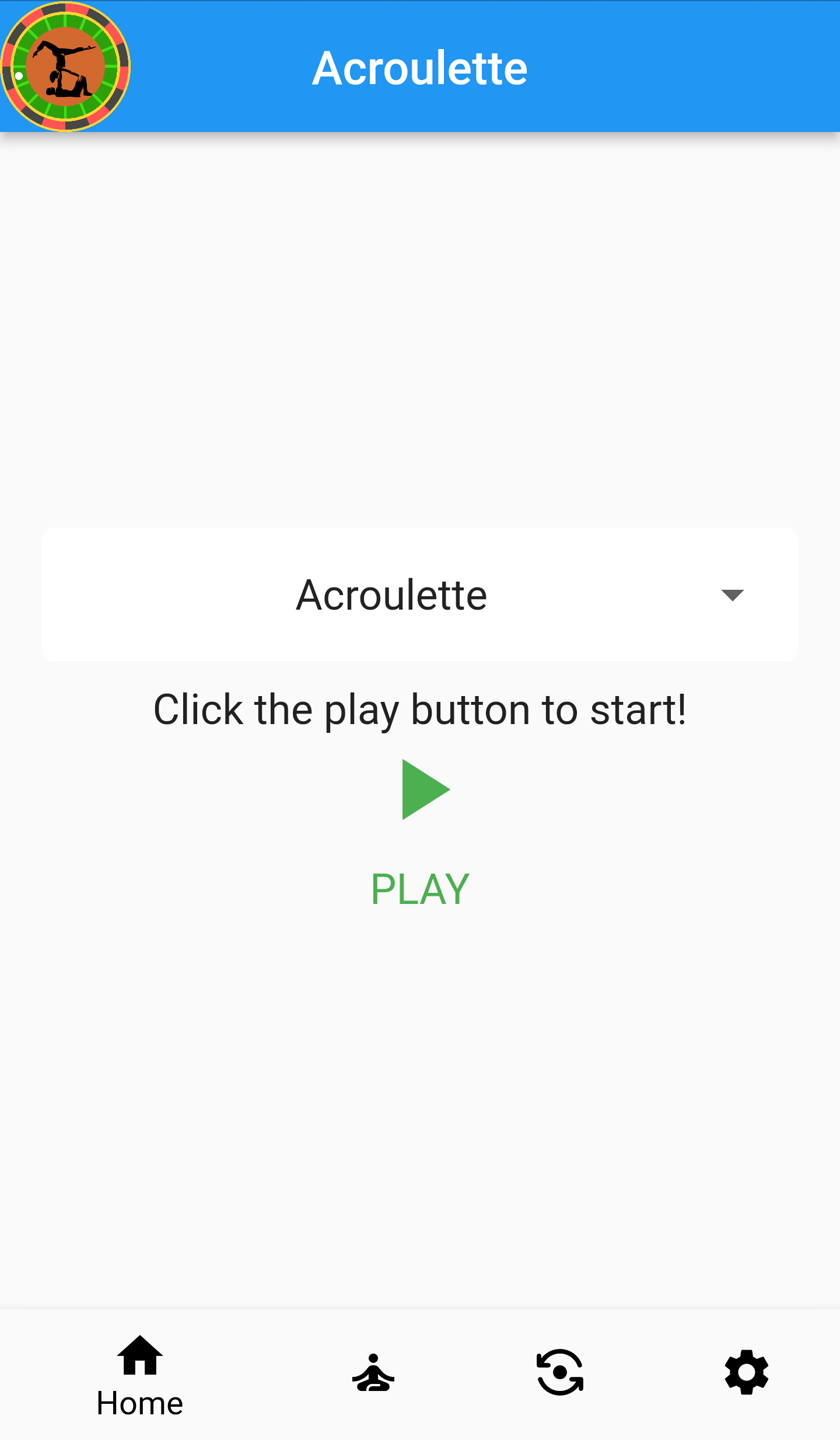 Acroulette not playing state